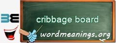 WordMeaning blackboard for cribbage board